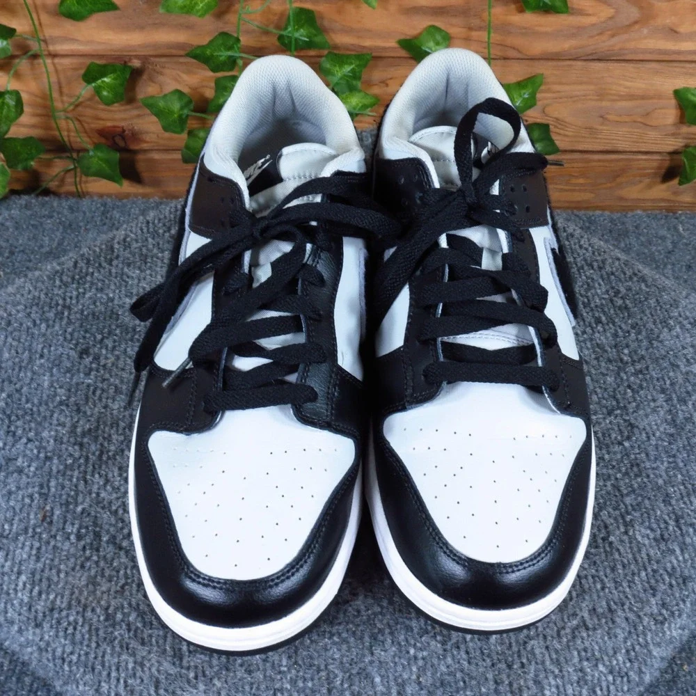 Nike Dunk Low Chenille Swoosh Men Shoes Sz 12.5 Lifestyle Black White DQ7683-001